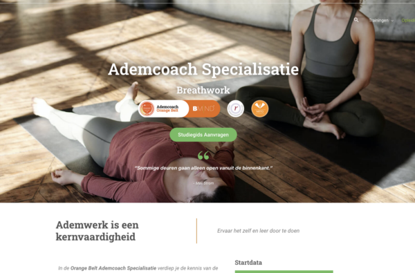 Ademcoach Specialisatie - Orange Belt | B-Mind Opleidingen  - Jerome Wehrens